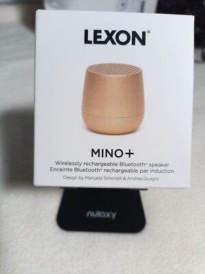 Lexon Design Mino Bluetooth-Lautsprecher aus Aluminium Gold NP 30  
