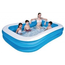 Piscina Gonfiabile Bestway Fuoriterra Family 2 Anelli Rettangolare 201x135x51