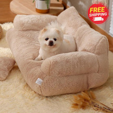 Dog Cat Bed Sofa Pet Medium Couch Soft Small Puppy Chair Calming Lounger Warm