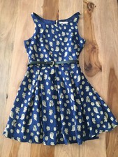 Glamorous Kleid Minikleid Damen Größe XS blau mit goldenen Eulen neuwertig