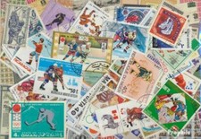 Briefmarken Motive  50 verschiedene Eishockey Marken