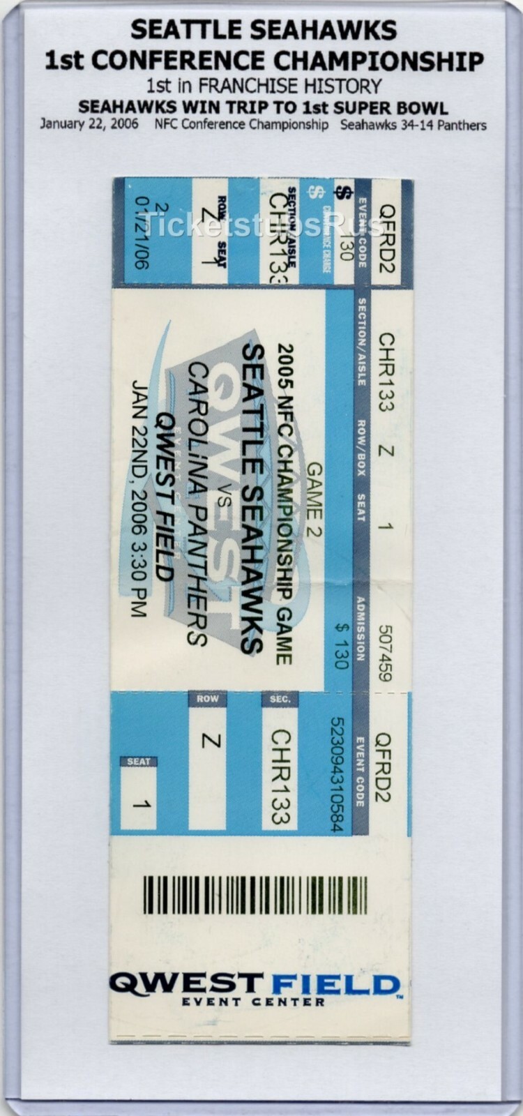 2006 NFC Championship Seattle Seahawks vs Panthers Full Ticket 1/22