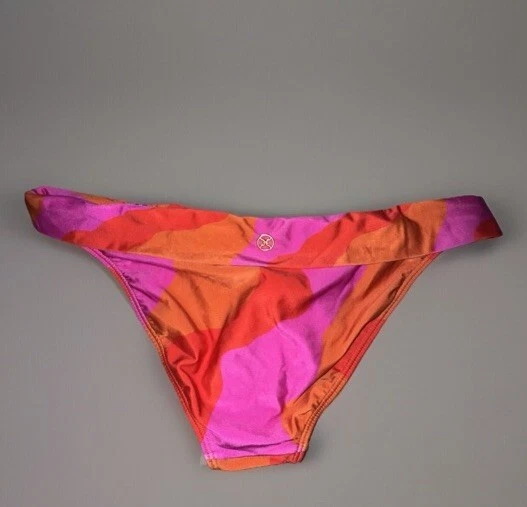 Pantalones de bikini Vix Paula Hermanny Artsy Bia tubo talla M corte bajo rosa naranja dorado Foto 3 de 4