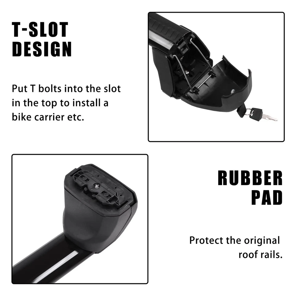 Barra transversal de techo negra 2 piezas para Land Rover Defender 110 130 2020-2024 Foto 2 de 4