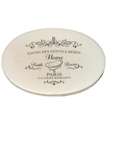 Home Basics Axentia "Paris" Soap Dish Bathroom Accessory Oval Tray Antique White