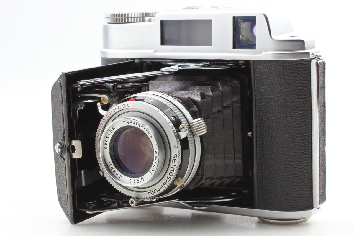 小西六 Konishiroku Pearl IV Hexer 75mm F3.5 Near MINT] Konishiroku Pearl IV Rangefinder Hexer 75mm f/3.5 From