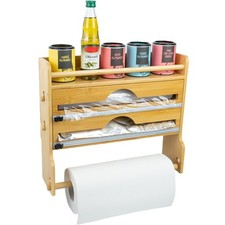 VON STEINEICH® Küchenrollenhalter aus Holz Küchenrolle, Frischhalte & Alufolie