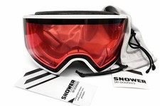 SNOWER Ski Goggles Ultra-HD Anti-Fog Over the Glass White Frame Pink Lens UV400