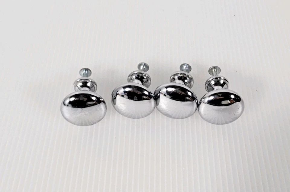 4 Chrome Cabinet Knobs Door Drawer Pulls Handles, Lot of 4 - Image 3 of 4