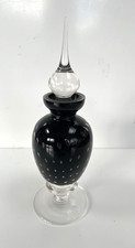 Vintage Perfume Bottle With Glass Stopper Black in Colour
