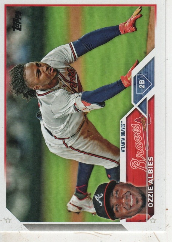 Ozzie Albies 2023 Topps Series 1 Baseball #81 Atlanta Braves Sports Card Modern 