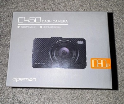 APEMAN C450 1080p Full HD Dash Camera with 3 Inch LCD Screen NEW- Open Box