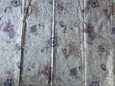 6 Floral Curtain Set 4 Panels Ea41 X65 2 Valances 41 X13.5 USA Lavender Cream