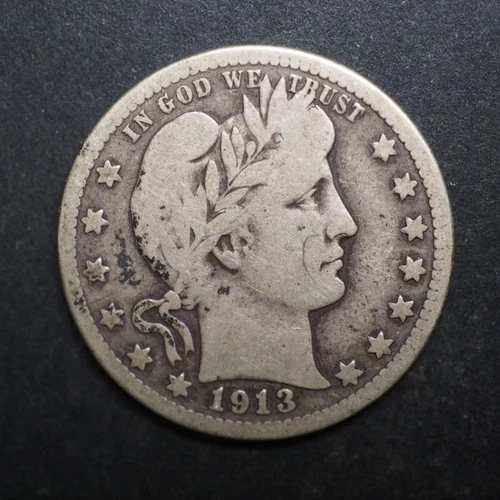 1913   *D *  BARBER SILVER QUARTER  ***NICE*** FREE SHIPPING   C2088