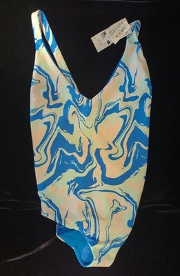 Earth Republic One-Piece Swimsuit, Blue/Green Tie Dye Ladies Large