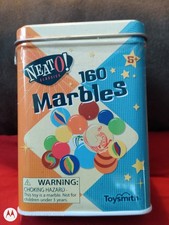 Neato Classic 160 Glass Marbles In Retro Tin Toysmith Sealed New