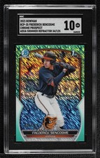 2023 Bowman Aqua Shimmer Refractor 34/125 Frederick Bencosme SGC 10 GEM 1l2