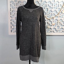 Banana Republic Womens Gray Heathered Sweatshirt Dress Side Zips Size M