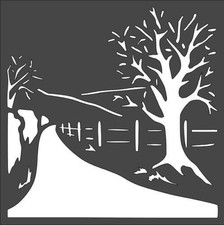 Wood Fence Nature Stencil   8x8 Reusable Plastic YA-23 