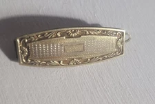 Barrette Single Gold Brass Vintage Hair Clip - Beautiful Decorative Hair Clip