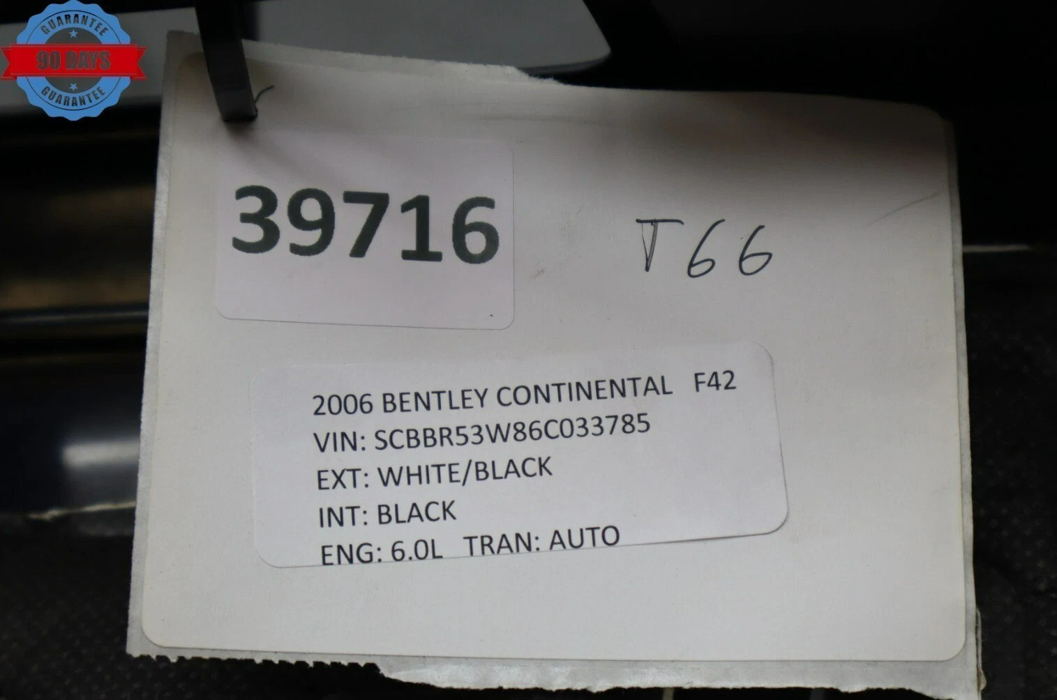 06-12 Bentley Continental Rear Trunk Latch Lock Sill Scuff Plate Trim Panel Oem