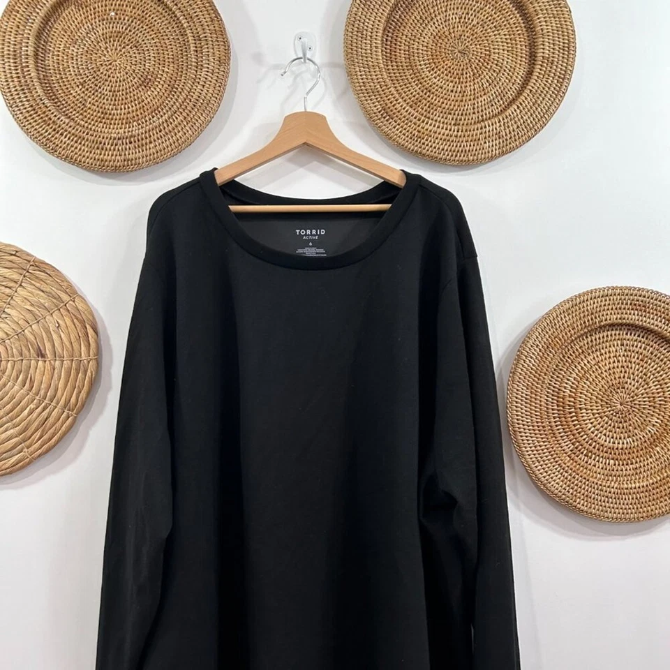 Camiseta Torrid Active Negra Tejida Manga Larga Talla Grande 6X Ropa Activa Entrenamiento Foto 3 de 4