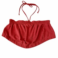 Eloquii Halter Crop Top Orange Rust Size 22 / 24 Retro Colorful Fall Casual