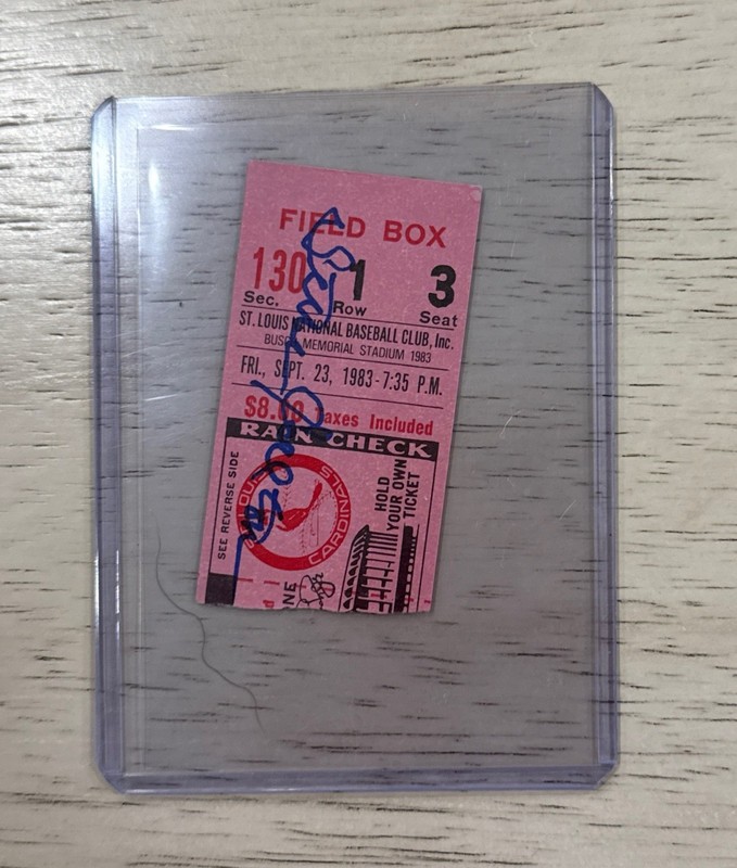 Steve Carlton Signed Win #300 Ticket Stub Autographed HOF 9/23/83