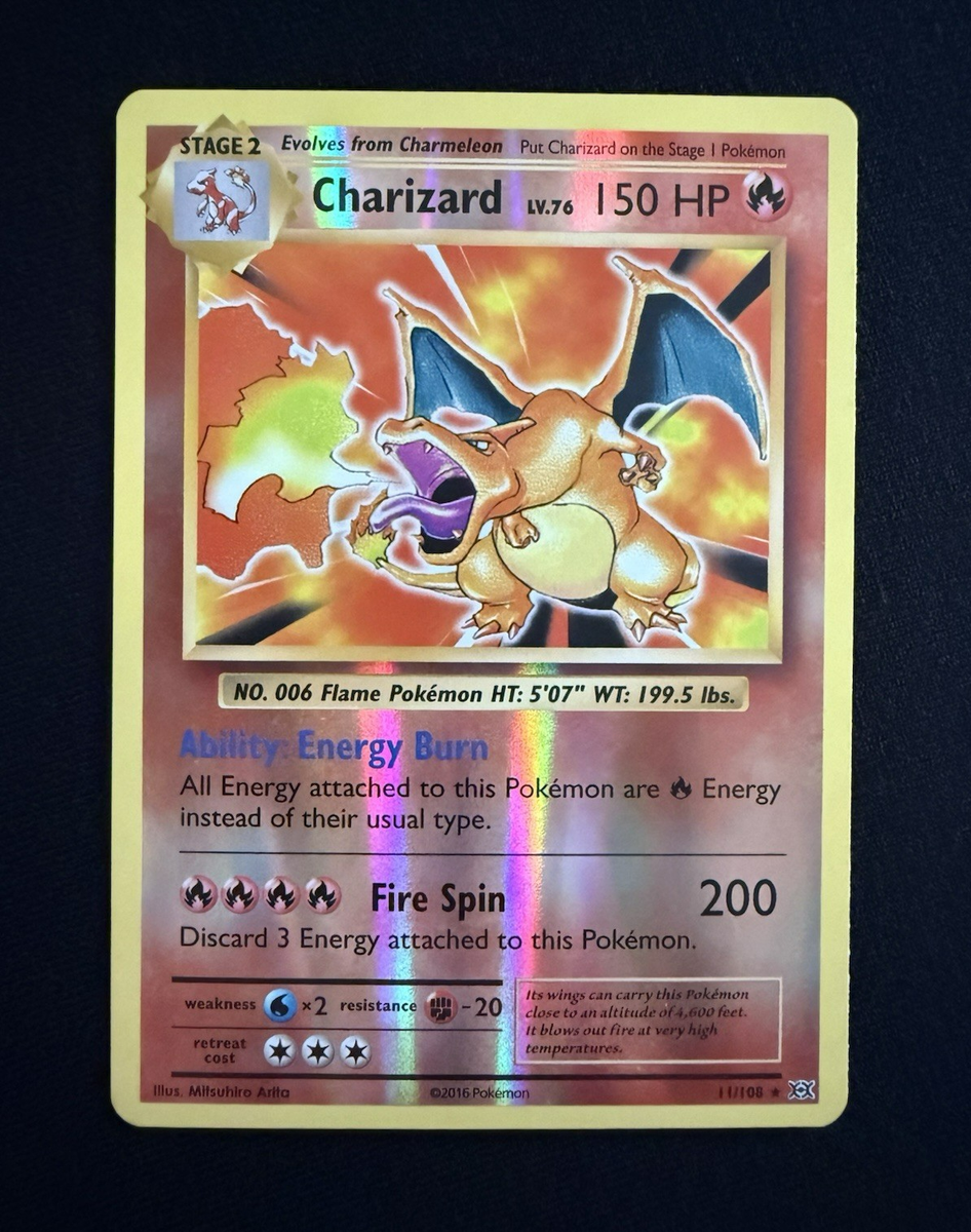XY Evolutions Charizard 11/108 Reverse Holo Rare NM Pokemon Card