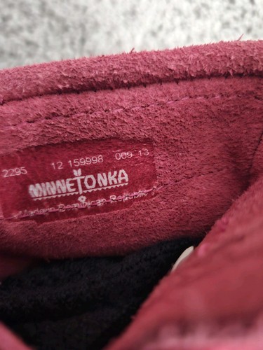 Minnetonka Kleinkind Mädchen rosa Leder Mokassins Booties Größe 12 Reißverschluss Schuhe - Bild 14 von 19