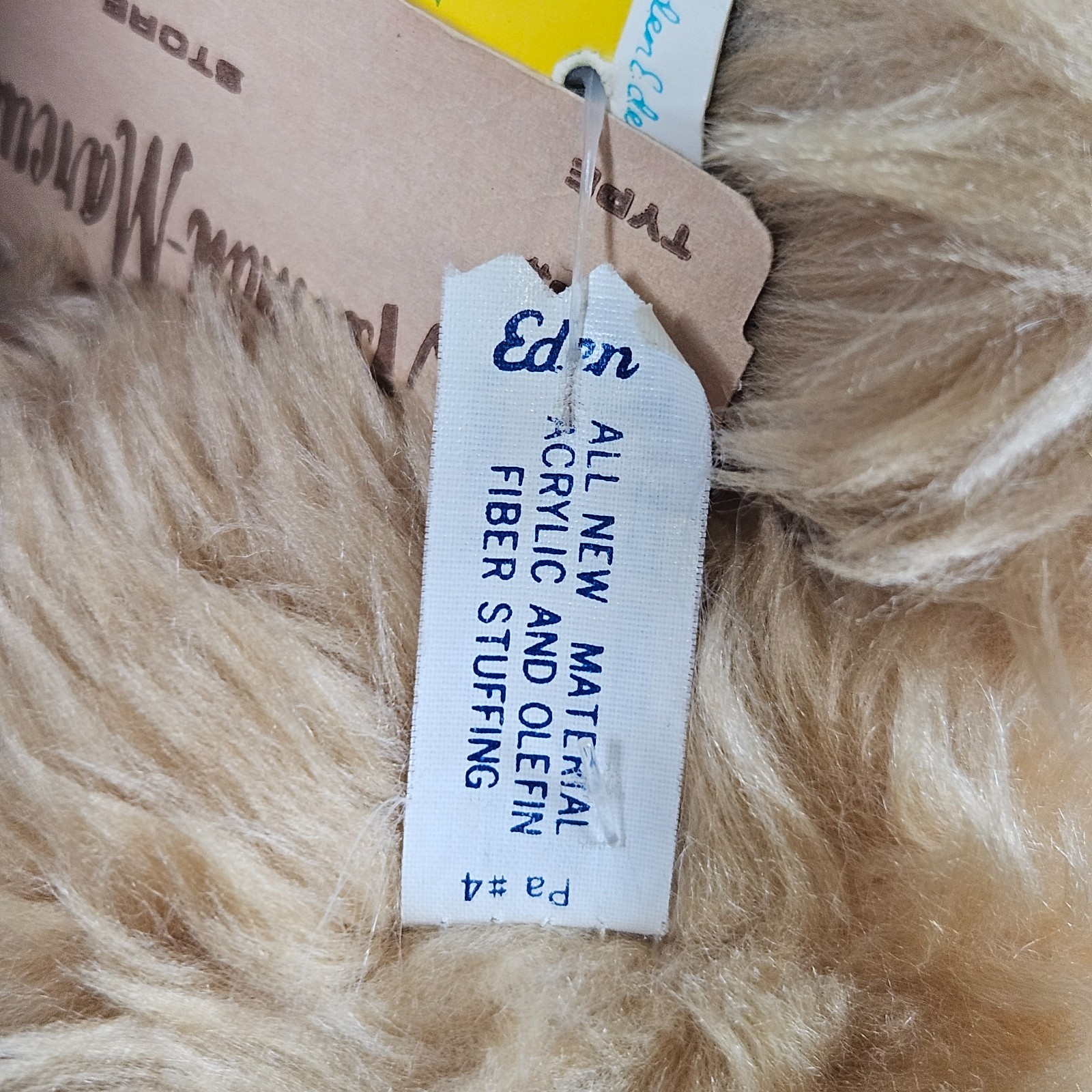 Vtg 1982 Eden Toys Bear Plush 22" Neiman Marcus Tags Sweet Eyes New Classic