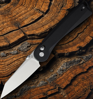 Rapax Slick Folding Knife 3.63'' Satin Finish VG-10 Steel Blade Black G10 Handle