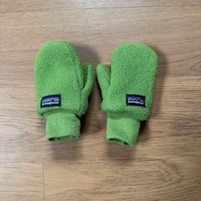 Baby Toddlers Patagonia Green Fleece Pia Pocket Mittens Gloves Sz XS 0-6 Months