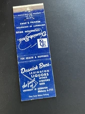 Vintage Matchbook “Desnick Bros - Lexington Liquors”