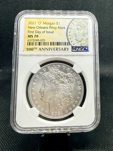 2021 “O” Morgan Silver Dollar NGC MS70 First Day of Issue! .999 Silver