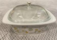 Vintage MCM Corning Ware Floral Boquet Dutch Oven P-34-B 5Qt with Lid 