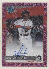2020 Panini Donruss Optic Pink Velocity Prizm Domingo Leyba #RRS-DL Auto 0cv