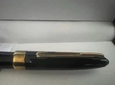 Vintage Black Celluloid Fountain Pen F Nib Writes 40