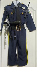 Police Costume Toddler 3-4 Cop Uniform Radio Whistle Sunglasses Handcuffs Set