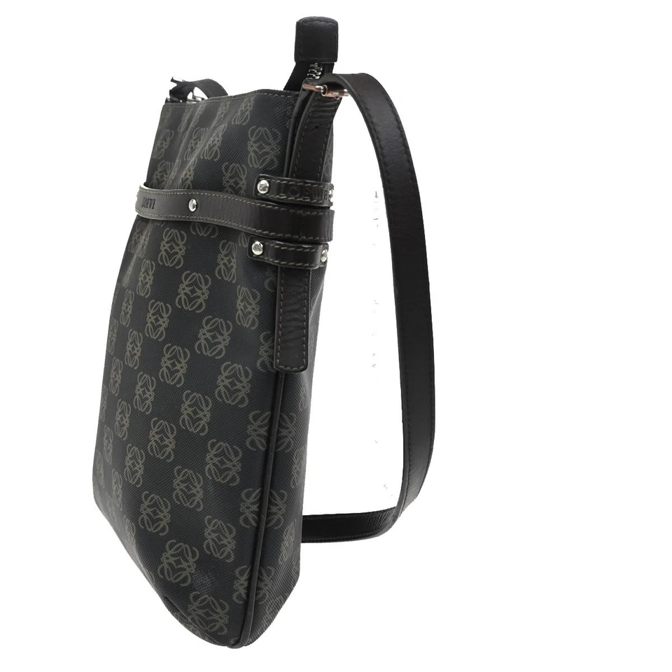 LOEWE Logo Anagram Shoulder Bag PVC Leather Black Brown SHW 34RL510 - Image 2 of 4