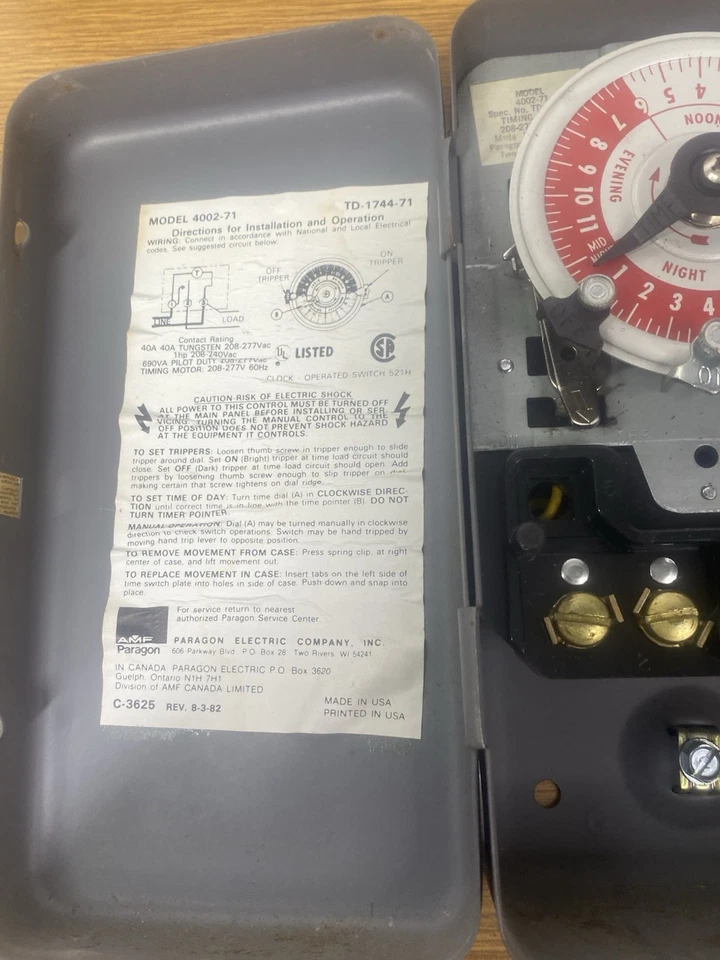 Control de tiempo Paragon modelo 8045-20 D-Frost-O-Matic A-355-20 Foto 3 de 4
