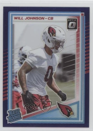 2025 Panini Donruss Optic Rated Purple Prizm 46/60 Will Johnson Rookie RC 1th0