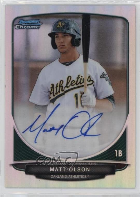 2013 Bowman Chrome Prospects Auto Refractor 64/500 Matt Olson #BCP-MO Auto hy5