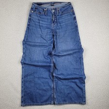 American Eagle Ultra Wide Leg Jeans Womens 0 Low Rise Baggy Blue Denim AE