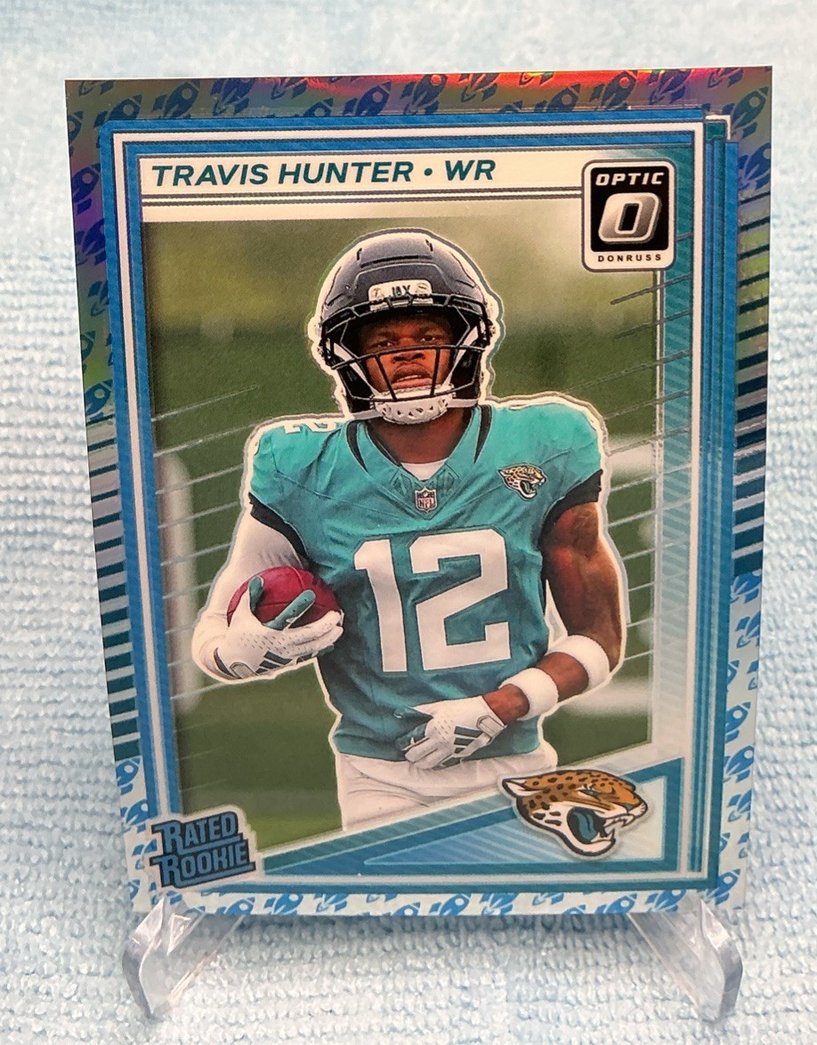 2025 Donruss Rookie RC Optic Rocket Emoji Travis Hunter True Silver Holo #201