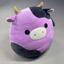 NEW Squishmallows Alexie Plush purple black cow farm stuffed animal lovey