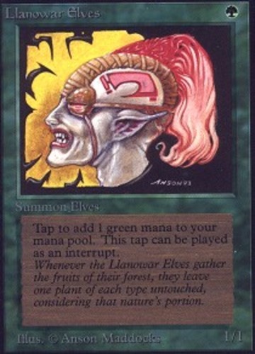 Llanowar Elves Magic mtg Light Play, English Unlimited x1