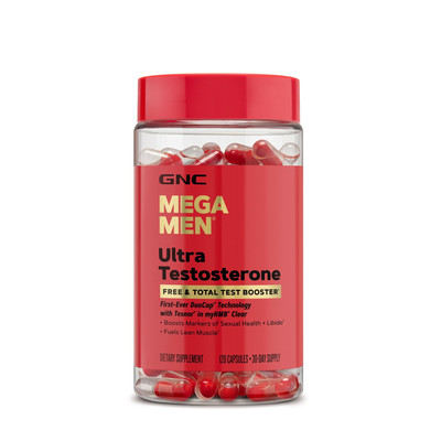 GNC Mega Men Ultra Testosterone Booster 120 Count Testosterone Support Supple...