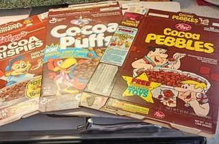 2 Cocoa Pebbles Cereal Box and 5 more