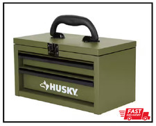 10 In. Army Green Metal Mini Portable Tool Box With 2-drawers Free Shipping New 10 In. Army Green Metal Mini Portable Tool Box With 2-drawers Free Shipping New